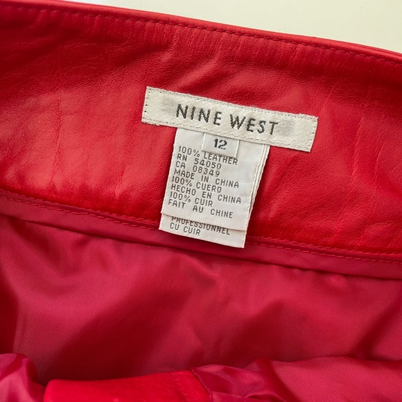 100% genuine leather red mini skirt size 12 - Picture 4 of 5